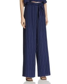 AQUA Striped Split Wide Leg Pants at Bloomingdales